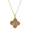 Brown Quartz Blessing Clover Necklace