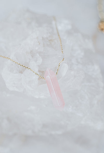 Rose Quartz Point Necklace