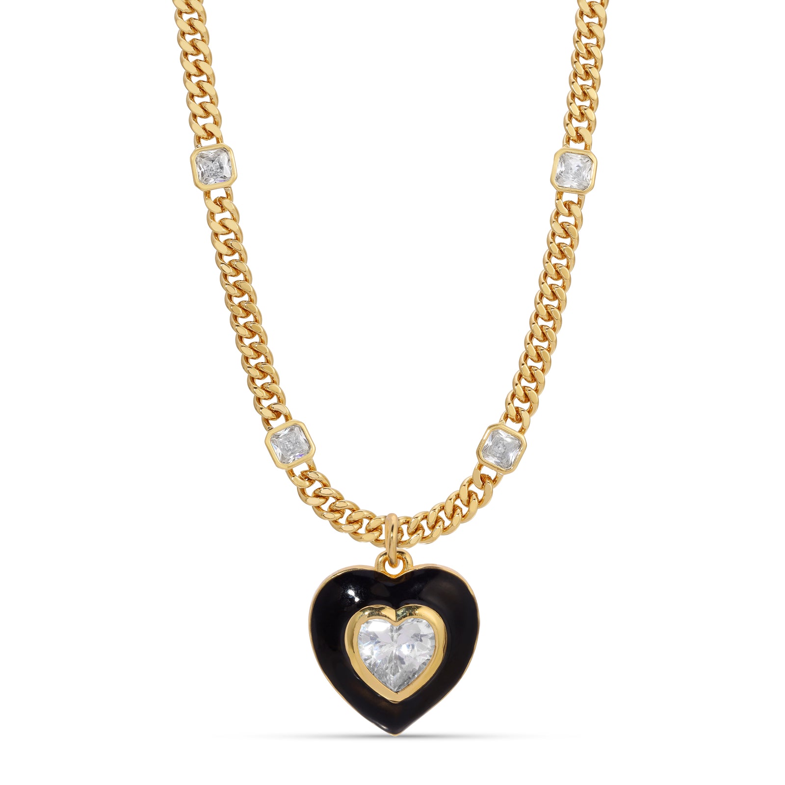 Black Heart Opulent Golden Necklace