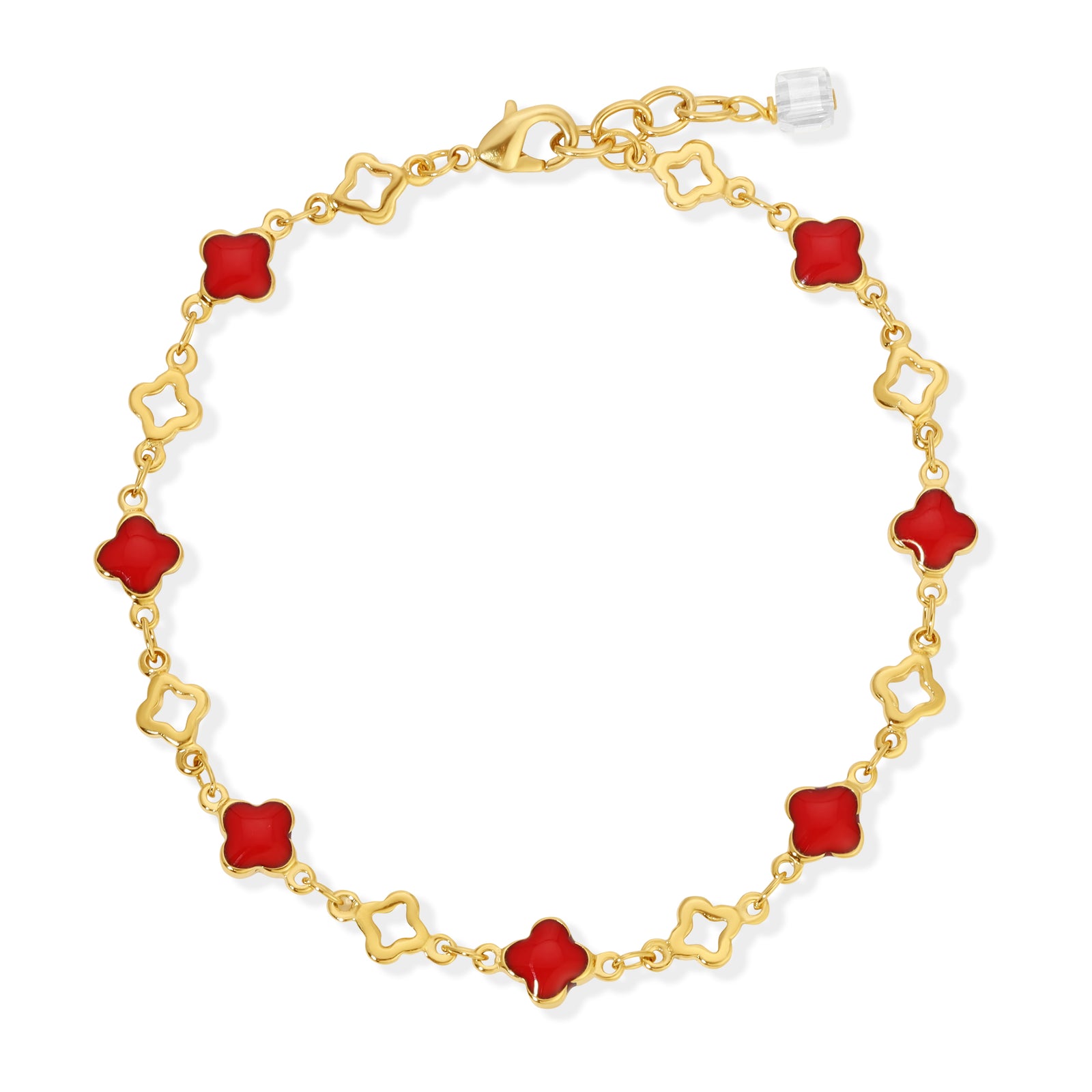 Precious Red Clover Bracelet