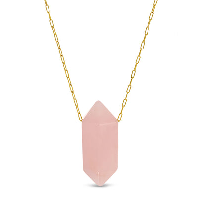 Rose Quartz Point Necklace